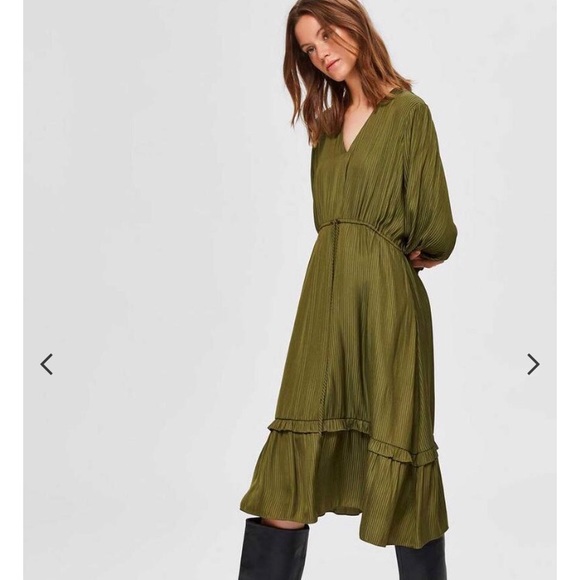 NWT | Selected Femme | Callie Damina Midi Dress | Size US 6 - Picture 3 of 13